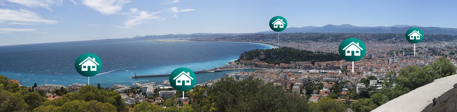 Vue panoramique de Nice – biens en investissement locatif Dominvest sur la Côte d’Azur